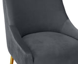 Beatrix Pleated Performance Velvet Stool - Grey / Counter Height