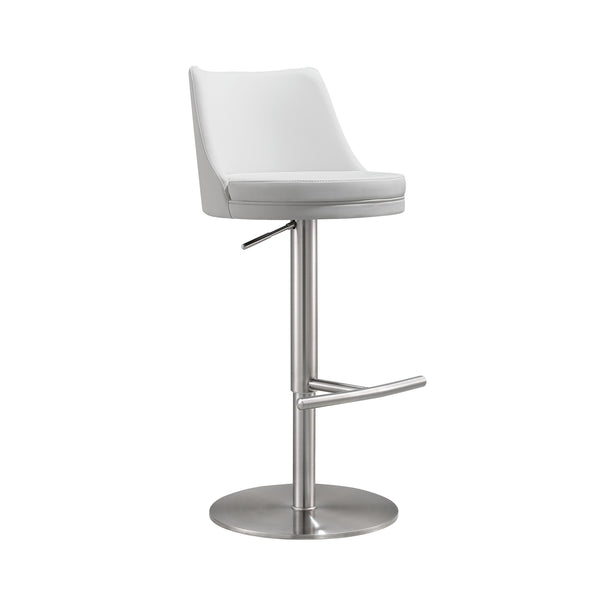 Reagan Performance Vegan Leather Adjustable Stool - White