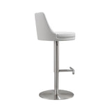 Reagan Performance Vegan Leather Adjustable Stool - White