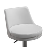 Reagan Performance Vegan Leather Adjustable Stool - White