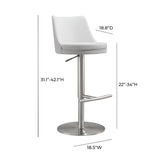 Reagan Performance Vegan Leather Adjustable Stool - White