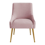 Beatrix Pleated Performance Velvet Dining Chair - Mauve