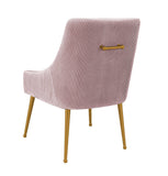 Beatrix Pleated Performance Velvet Dining Chair - Mauve