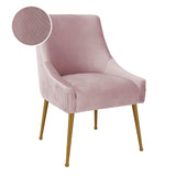 Beatrix Pleated Performance Velvet Dining Chair - Mauve