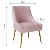 Beatrix Pleated Performance Velvet Dining Chair - Mauve