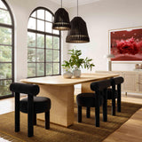 Carmel Performance Velvet Dining Chair - Black