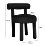 Carmel Performance Velvet Dining Chair - Black