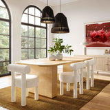 Carmel Performance Velvet Dining Chair - Cream