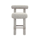 Carmel Black &amp; White Performance Boucle Counter Stool