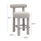 Carmel Black &amp; White Performance Boucle Counter Stool