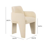 Leo Performance Vegan Leather Dining Chair - Cream