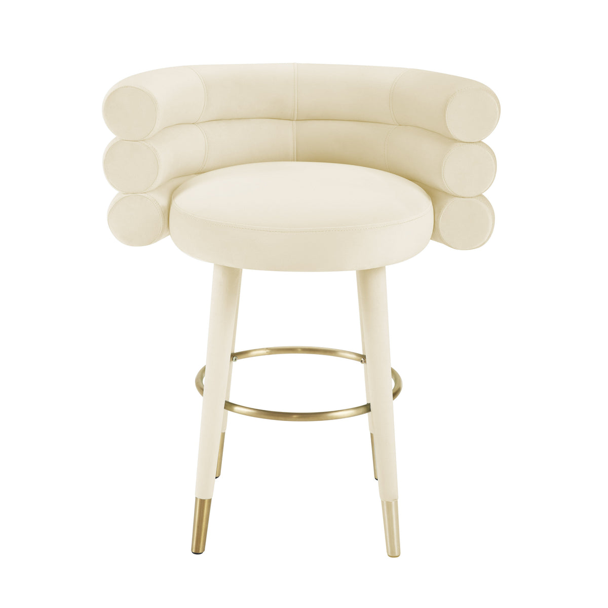 Betty Performance Velvet Stool - Cream / Counter Height