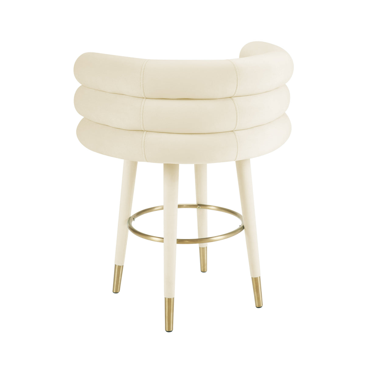 Betty Performance Velvet Stool - Cream / Counter Height