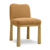 Tiara Performance Velvet and Oak Dining Chair - Cognac