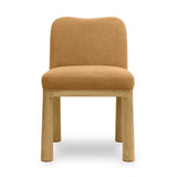 Tiara Performance Velvet and Oak Dining Chair - Cognac