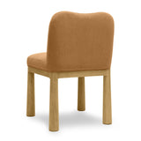 Tiara Performance Velvet and Oak Dining Chair - Cognac
