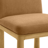 Tiara Performance Velvet and Oak Dining Chair - Cognac