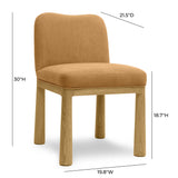 Tiara Performance Velvet and Oak Dining Chair - Cognac