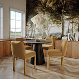 Tiara Performance Velvet and Oak Dining Chair - Cognac