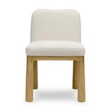 Tiara Performance Velvet and Oak Dining Chair - Cream