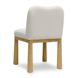 Tiara Performance Velvet and Oak Dining Chair - Cream