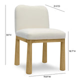 Tiara Performance Velvet and Oak Dining Chair - Cream