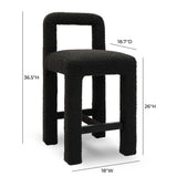 Hazel Performance Boucle Counter Stool - Black