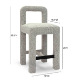 Hazel Performance Boucle Counter Stool - Grey
