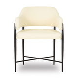 Sezanne Contract-Grade Vegan Leather Dining Chair - Cream