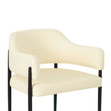 Sezanne Contract-Grade Vegan Leather Dining Chair - Cream