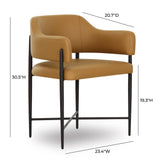 Sezanne Contract-Grade Vegan Leather Dining Chair - Tan