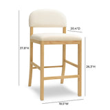 Calla Performance Velvet Counter Stool - Cream