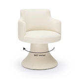 Jeffree Performance Boucle Swivel Dining Chair - Cream
