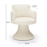 Jeffree Performance Boucle Swivel Dining Chair - Cream