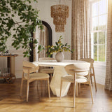 Zinea Performance Textured Velvet Dining Chair - Cream