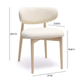 Zinea Performance Textured Velvet Dining Chair - Cream