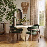 Zinea Performance Textured Velvet Dining Chair - Forest Green