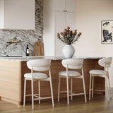 Zinea Performance Textured Velvet Counter Stool - Cream