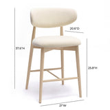 Zinea Performance Textured Velvet Counter Stool - Cream