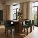 Tiara Performance Basketweave Fabric Dining Chair - Green