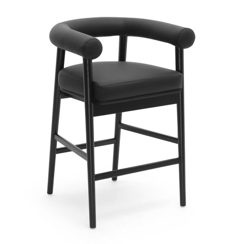 Spara Performance Vegan Leather Counter Stool - Black
