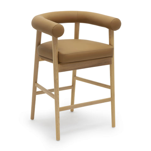 Spara Performance Vegan Leather Counter Stool - Cognac