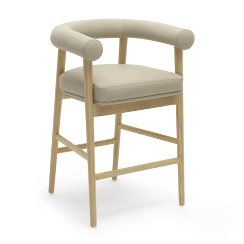 Spara Performance Vegan Leather Counter Stool - Taupe