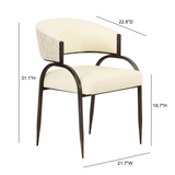 Tatum 2-Tone Performance Vegan Leather Dining Chair - Cream
