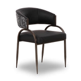 Tatum 2-Tone Performance Vegan Leather Dining Chair - Black