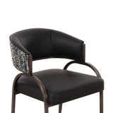 Tatum 2-Tone Performance Vegan Leather Dining Chair - Black
