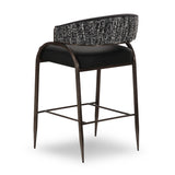 Tatum 2-Tone Performance Vegan Leather Counter Stool - Black