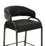 Tatum 2-Tone Performance Vegan Leather Counter Stool - Black
