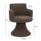 Jeffree Performance Boucle Swivel Dining Chair - Chocolate Brown