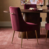 Beatrix Performance Velvet Dining Chair - Burgundy